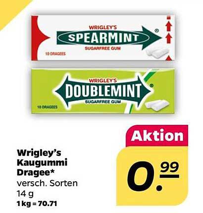Wrigley's Kaugummi Dragee – Spearmint und Doublemint
