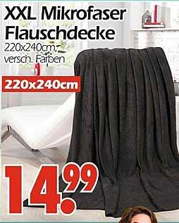 XXL Mikrofaser Flauschdecke 220x240cm – versch. Farben