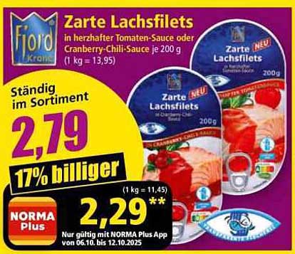 Zarte Lachsfilets in herzhafter Tomatensauce oder Cranberry-Chili-Sauce je 200 g