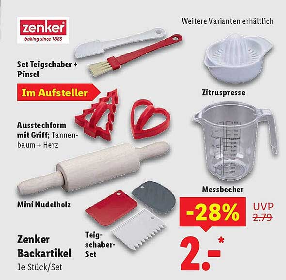 Zenker Backartikel Set: Teigschaber + Pinsel