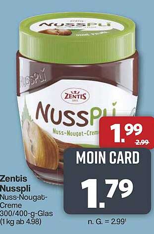 Zentis Nusspli Nuss-Nougat-Creme 300/400-g-Glas