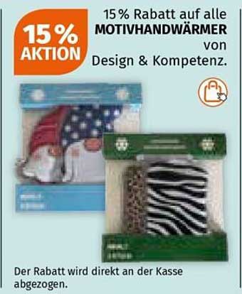 15 % Rabatt auf alle Motivhandwärmer von Design & Kompetenz