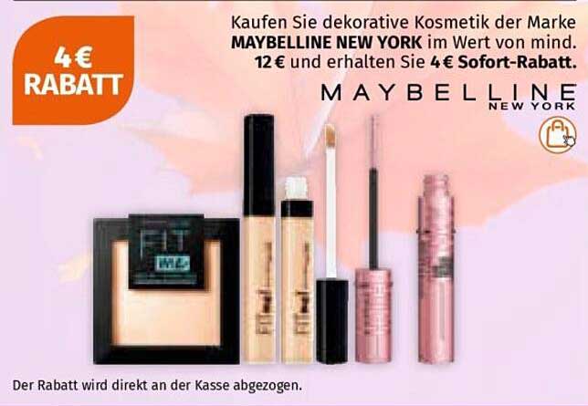 4 € Rabatt auf dekorative Kosmetik von Maybelline New York