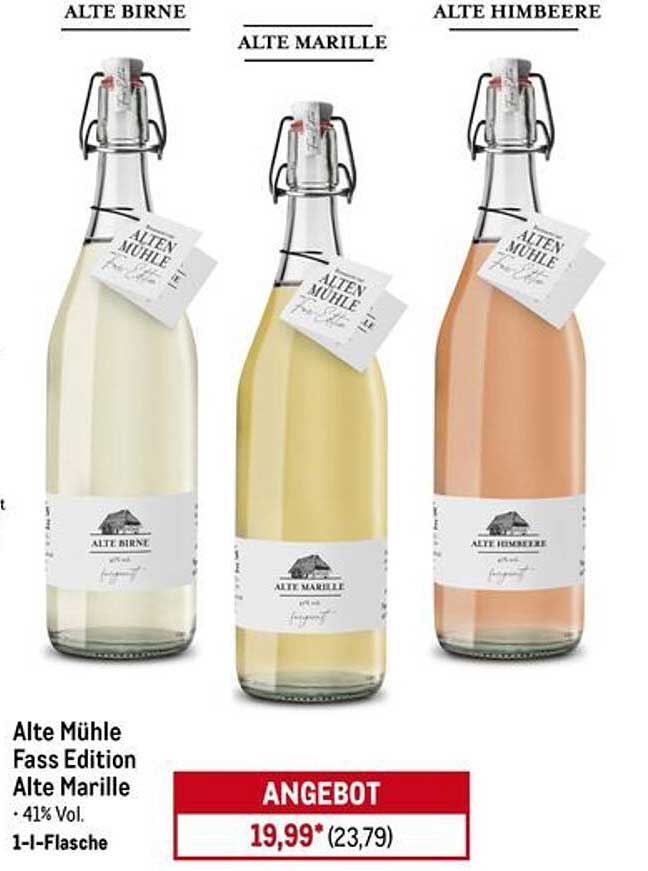 Alte Mühle Fass Edition Alte Birne, Alte Marille und Alte Himbeere - 41% Vol.