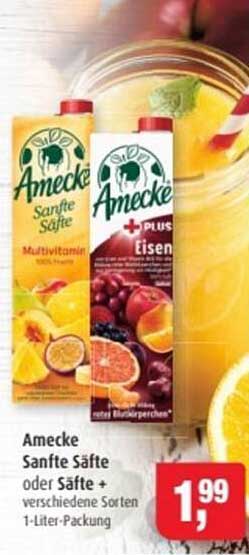 Amecke Sanfte Säfte oder Säfte + verschiedene Sorten 1-Liter-Packung