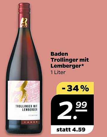 Baden Trollinger mit Lemberger 1 Liter