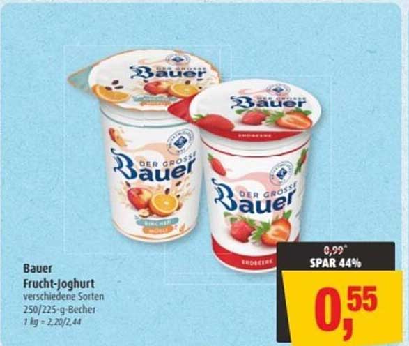 Bauer Frucht-Joghurt - verschiedene Sorten