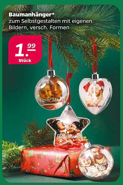 Baumanhänger* zum Selbstgestalten mit eigenen Bildern, versch. Formen