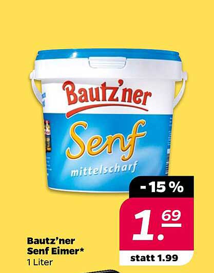 Baut'zner Senf Eimer - Mittelscharf, 1 Liter