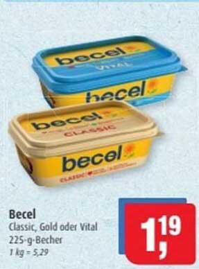Becel Margarine Classic, Gold oder Vital 225-g-Becher
