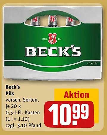 Beck's Pils - Verschiedene Sorten, 20 x 0,5 l-Kasten