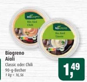Biogreno Aioli Classic oder Chili 90-g-Becher