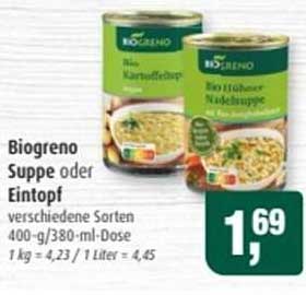 Biogreno Suppe oder Eintopf - verschiedene Sorten