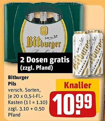 Bitburger Pils - Jetzt mit 2 Dosen gratis!