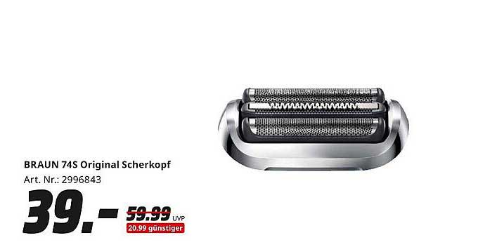 BRAUN 74S Original Scherkopf