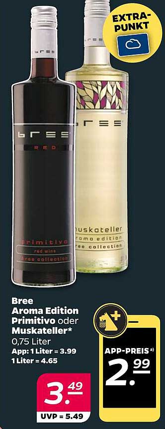 Bree Aroma Edition Primitivo oder Muskatteller, 0,75 Liter