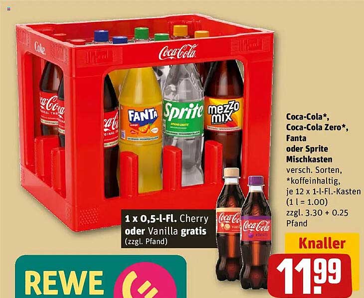 Coca-Cola*, Coca-Cola Zero*, Fanta oder Sprite Mischkasten