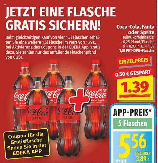 Coca-Cola, Fanta oder Sprite – 1,5 l Flasche im Angebot