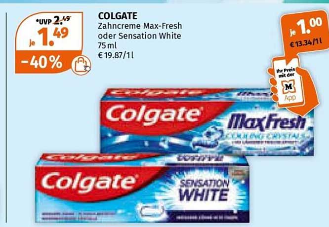 Colgate Zahncreme Max-Fresh oder Sensation White 75 ml