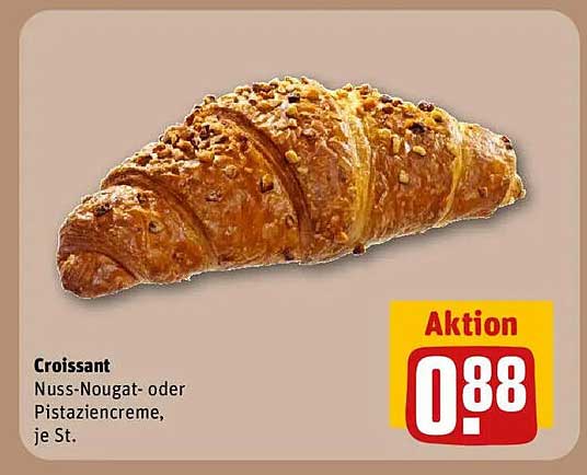 Croissant Nuss-Nougat- oder Pistaziencreme, je St.