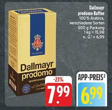 Dallmayr prodomo Kaffee 100 % Arabica, verschiedene Sorten, 500 g