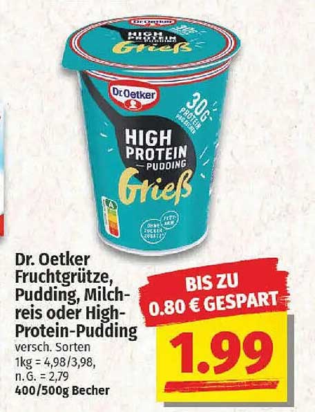 Dr. Oetker Fruchtgrütze, Pudding, Milchreis oder High-Protein-Pudding