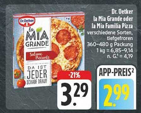 Dr. Oetker la Mia Grande oder la Mia Familia Pizza verschiedene Sorten