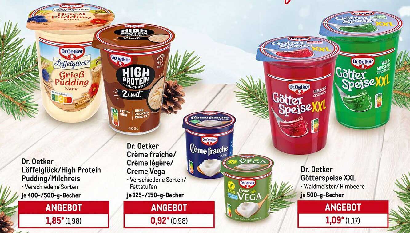 Dr. Oetker Löffelglück/High Protein Pudding/Milchreis/Crème fraîche/Götterspeise XXL