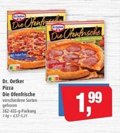 Dr. Oetker Pizza Die Ofenfrische verschiedene Sorten gefroren 382-435-g-Packung