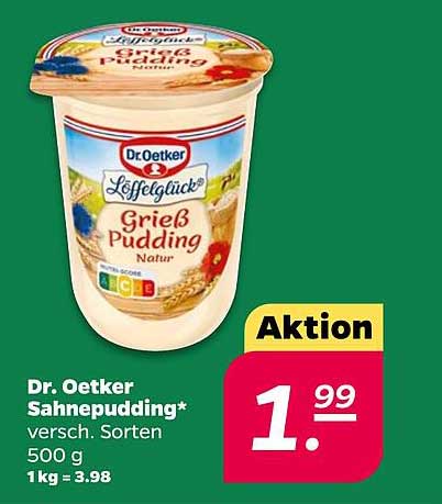 Dr. Oetker Sahnepudding, verschiedene Sorten, 500 g