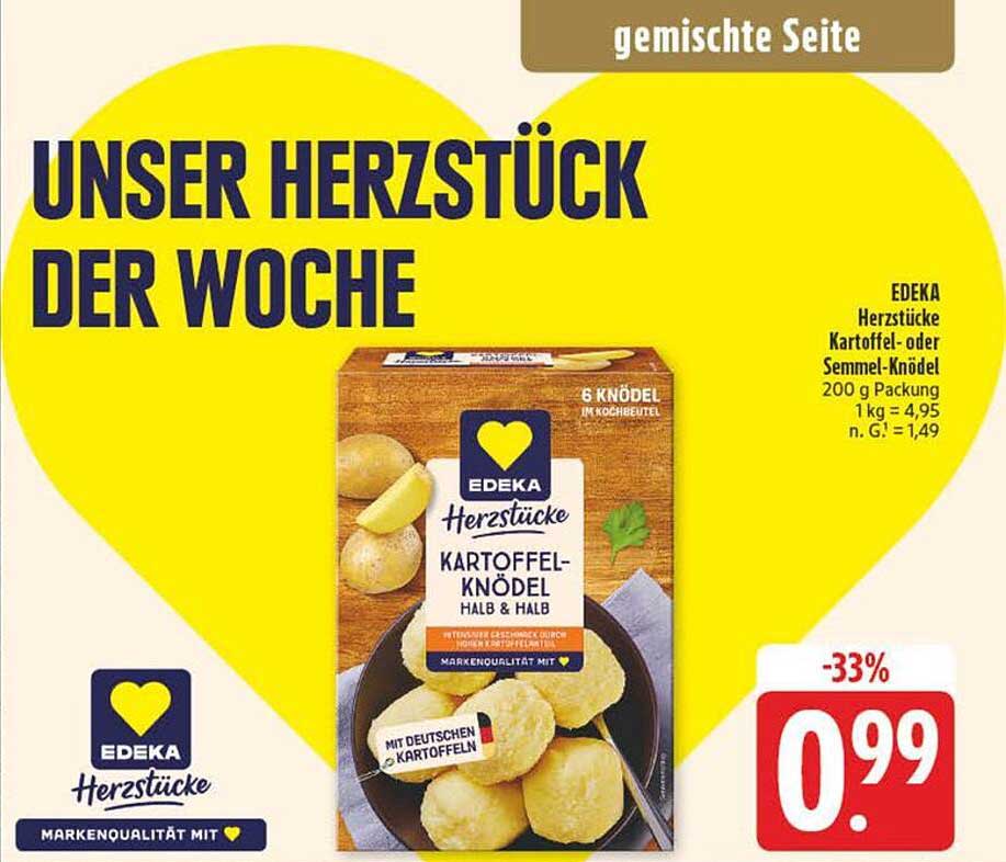 EDEKA Herzstücke Kartoffel- oder Semmel-Knödel 200 g