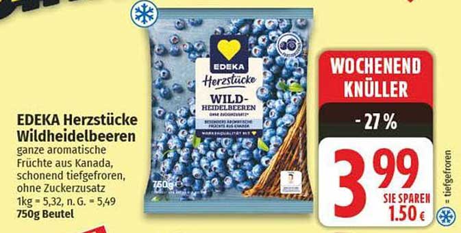 EDEKA Herzstücke Wildheidelbeeren 750g