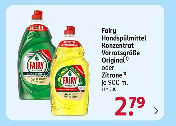 Fairy Handspülmittel Konzentrate Vorratsgröße Original oder Zitrone je 900 ml