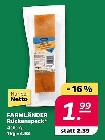 FARMLÄNDER Rücken-speck 400 g