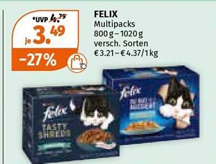 FELIX Multipacks 800 g – 1020 g, verschiedene Sorten