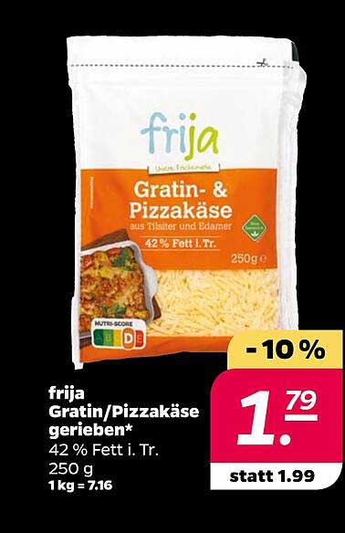 frija Gratin/Pizzakäse gerieben 250 g
