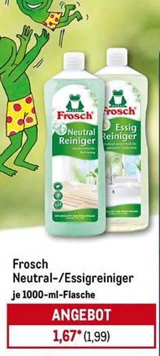 Frosch Neutral-/Essigreiniger je 1000-ml-Flasche