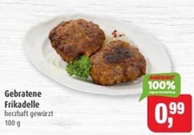 Gebratene Frikadelle herzhaft gewürzt 100 g