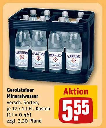 Gerolsteiner Mineralwasser, 12 x 1 L