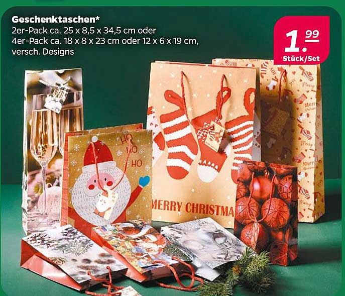 Geschenk-Taschen im 2er- und 4er-Pack
