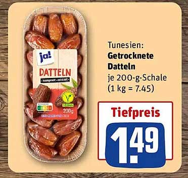Getrocknete Datteln aus Tunesien – 200 g für nur 1,49 €