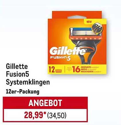 Gillette Fusion5 Systemklingen 12er-Packung