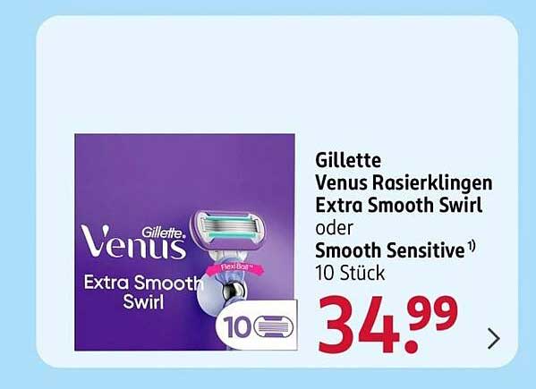 Gillette Venus Rasierklingen Extra Smooth Swirl oder Smooth Sensitive – 10 Stück