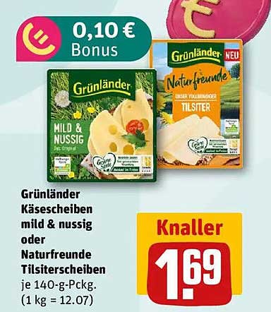 Grünländer KäseScheiben mild & nussig oder Naturfreunde TilsiterScheiben
