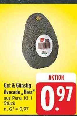 Gut & Günstig Avocado „Hass“ aus Peru, Kl. I, 1 Stück