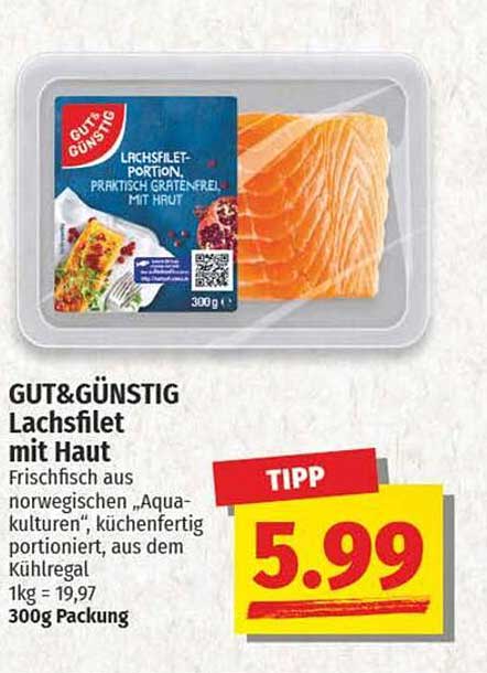 GUT&GÜNSTIG Lachsfilet mit Haut