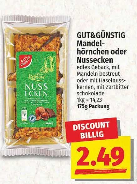 GUT&GÜNSTIG Mandelhörnchen oder Nussecken