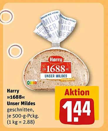 Harry »1688« Unser Mildes - geschnitten, je 500-g-Päck.
