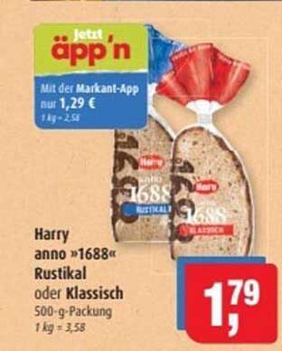 Harry anno »1688« Rustikal oder Klassisch 500-g-Packung
