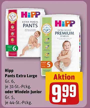 Hipp Pants Extra Large Gr. 6 oder Windeln Junior Gr. 5 - Aktion